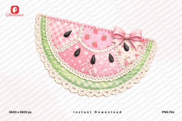 Download Summer Fruit PNG, Lace Bow Watermelon - Watermelon Collection