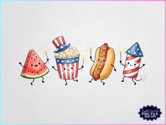 Download Watermelon Popcorn Hot Dog Firework PNG - Watermelon Collection