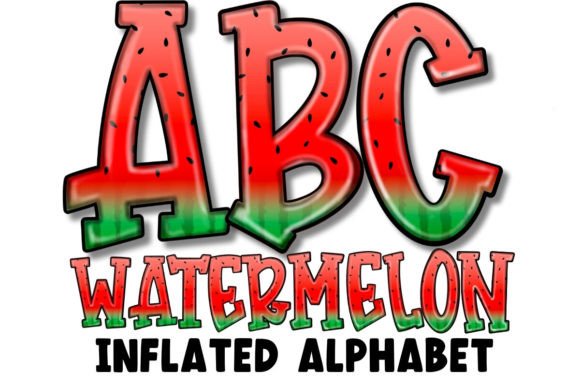Download INFLATED 3D WATERMELON ALPHABET PNG SET - Watermelon Collection