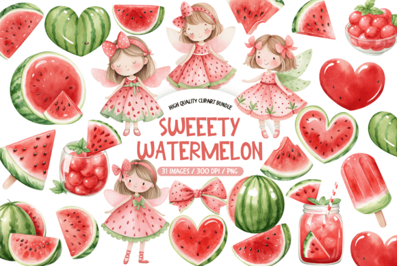 Download Watercolor Sweet Watermelon Clipart - Watermelon Collection