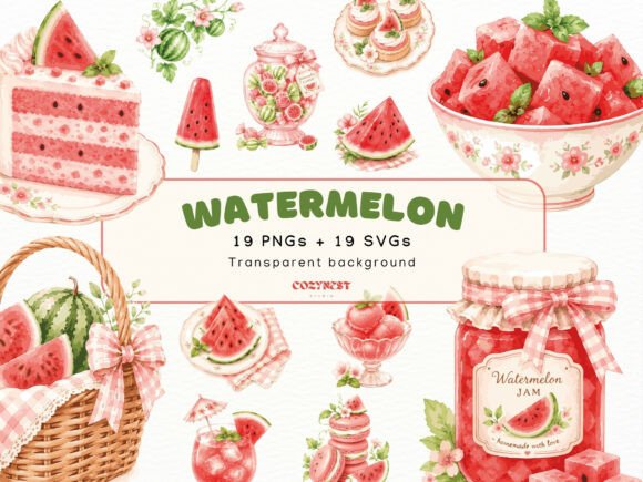 Download Watermelon Watercolor Cliparts, PNG SVG - Watermelon Collection